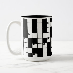 Café Em Dois Tons Caneca do teste padrão de grade das palavras