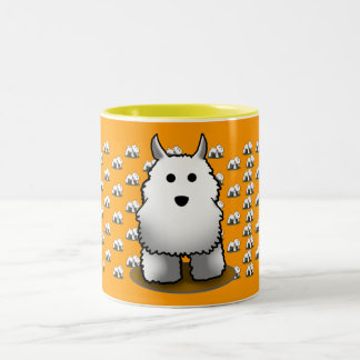 Café Em Dois Tons Caneca do teste padrão de Westie