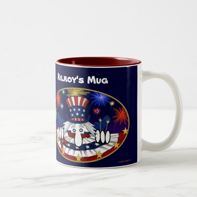 Café Em Dois Tons Caneca do tio Sam de Kilroy (Direita)