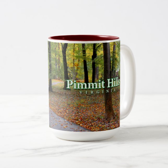 Café Em Dois Tons Caneca do trajeto do parque das colinas de Pimmit (Frente Esquerda)