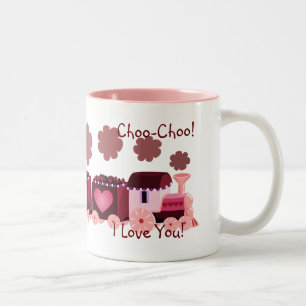 Café Em Dois Tons Caneca do trem de Choo-Choo dos namorados