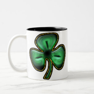 Café Em Dois Tons Caneca do trevo de 3 folhas