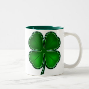 Café Em Dois Tons Caneca do trevo de 4 folhas