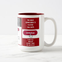 Caneca do Twitter do trunfo de Unfollow