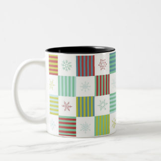 Café Em Dois Tons Caneca do Weave do floco de neve