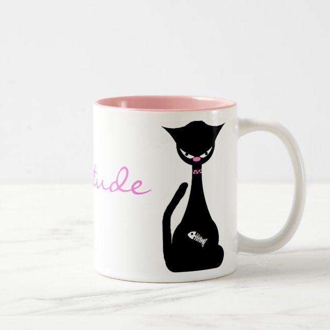 Café Em Dois Tons Caneca dos amantes do gato de Cattitude (Direita)