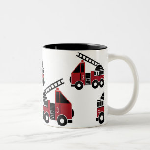 Café Em Dois Tons Caneca dos carros de bombeiros