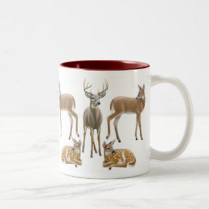 Café Em Dois Tons Caneca dos cervos de Whitetail