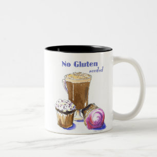 Café Em Dois Tons CANECA dos cupcakes & do Cappuccino de GF