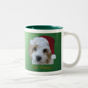 Café Em Dois Tons Caneca dos filhotes de cachorro do papai noel