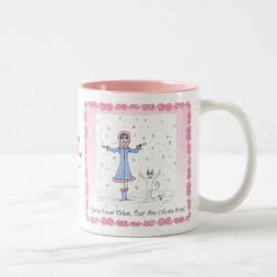 Café Em Dois Tons CANECA dos flocos de neve