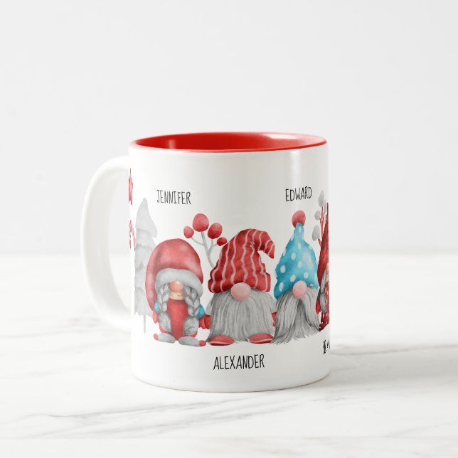Café Em Dois Tons Caneca dos Gnomos de Natal (Frente Esquerda)