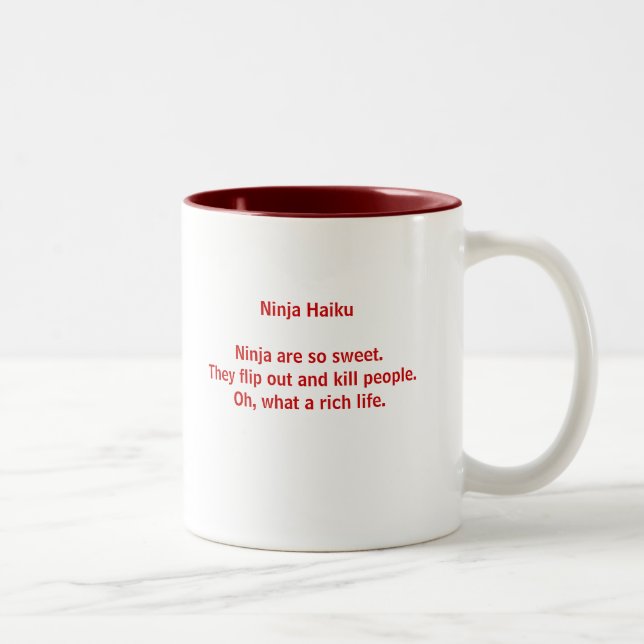 Café Em Dois Tons Caneca dos haicais de Ninja (Direita)