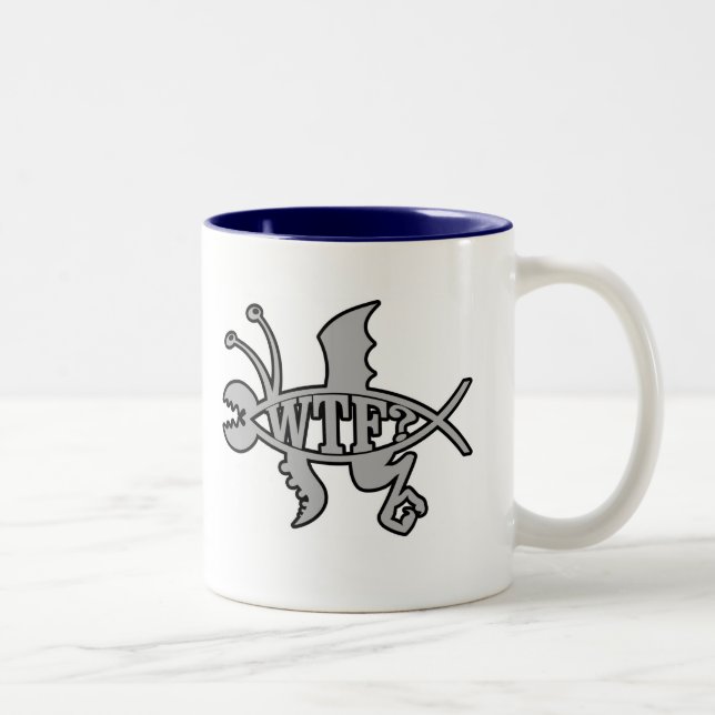 Café Em Dois Tons Caneca dos peixes de WTF (Direita)