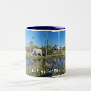 Café Em Dois Tons Caneca dos poços de alcatrão de Brea do La