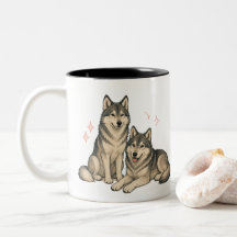 Caneca Duo Husky Fofinho & Lobo | Amantes de Husky
