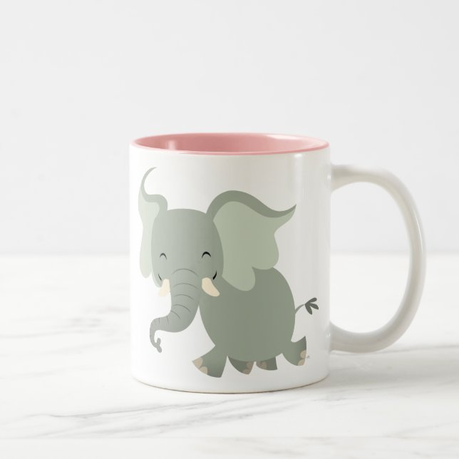 Café Em Dois Tons Caneca Elefante de Feliz Bonita (Direita)