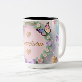 Café Em Dois Tons Caneca Elegante de Quinceañera – Presente de Anive