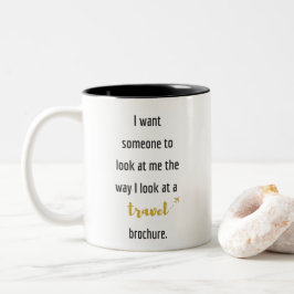 Café Em Dois Tons caneca engraçada de 325 ml das citações do viagem