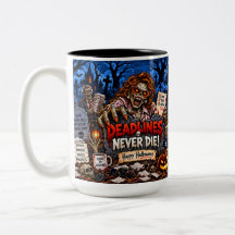 Caneca engraçada de Halloween de 15 oz 'Prazos nun