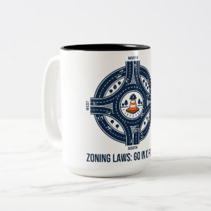 Café Em Dois Tons Caneca Engraçada de Rotatória para Urbanista