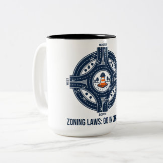 Café Em Dois Tons Caneca Engraçada de Rotatória para Urbanista