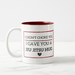 Café Em Dois Tons Caneca engraçada do abraço de Jiu Jitsu