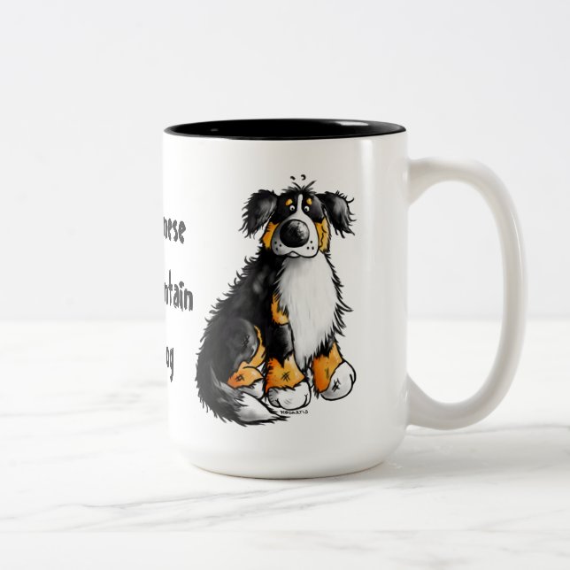 Café Em Dois Tons Caneca engraçada dos desenhos animados do cão de (Direita)