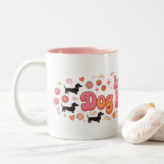 Café Em Dois Tons Caneca Era da Mãe de Cachorro Dachshund