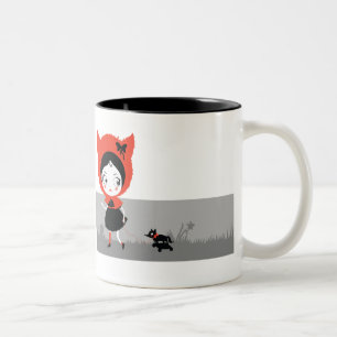 Café Em Dois Tons Caneca escura da capa de equitação vermelha