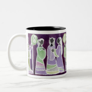 Café Em Dois Tons Caneca escura das lanternas de Elven