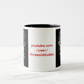 Café Em Dois Tons Caneca escura do logotipo de três gajos idosos