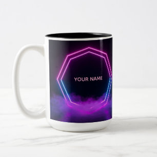 Café Em Dois Tons Caneca estética personalizável de Synthwave