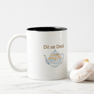 Café Em Dois Tons Caneca Estética Two Tone Dil Se Desi Amante de Cha