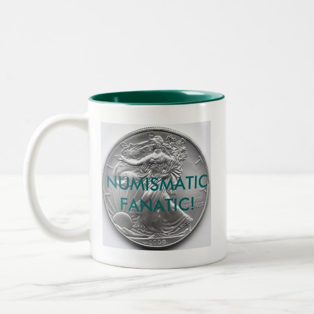 Café Em Dois Tons Caneca Fã de Numismática (Esquerda)