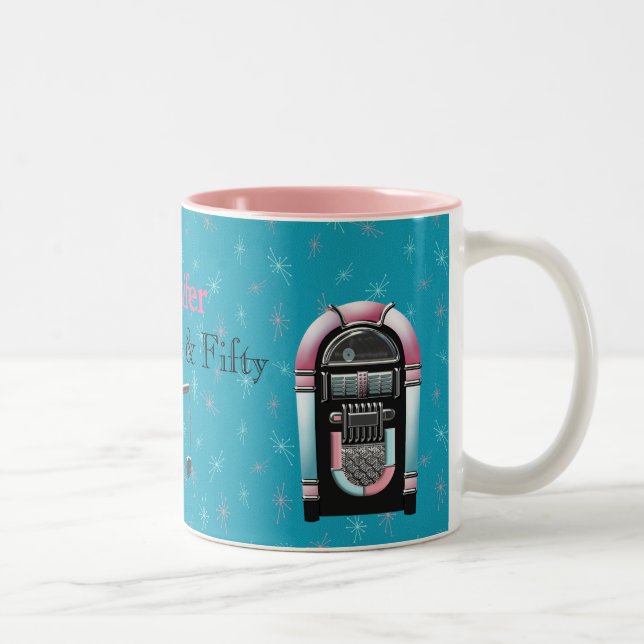 Café Em Dois Tons Caneca fabulosa do aniversário de cinqüênta (Direita)