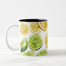 Café Em Dois Tons Caneca Fatias de Limão: Decoração de Cozinha Cítri