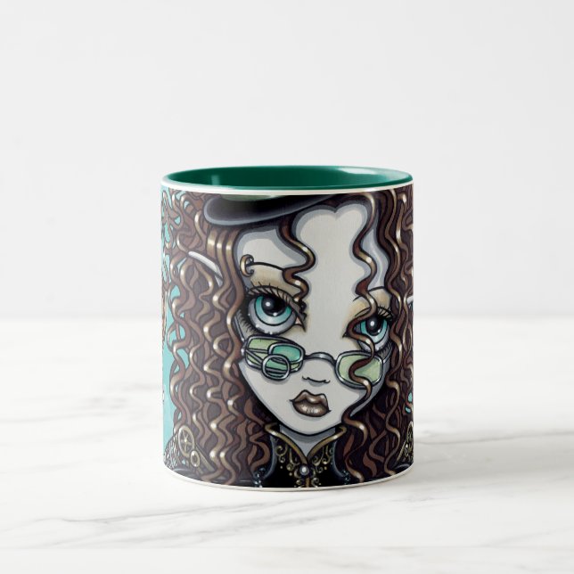 Café Em Dois Tons Caneca feericamente da arte do balão de ar do punk (Centro)