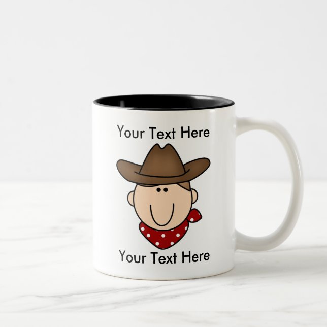 Café Em Dois Tons Caneca feita sob encomenda de Brown do vaqueiro - (Direita)