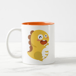 Café Em Dois Tons Caneca feliz de VIPKID Dino