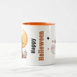 Café Em Dois Tons Caneca Feliz Dia das Bruxas de Design Personalizad