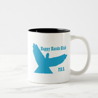 Café Em Dois Tons Caneca feliz do clube das mãos de PHS