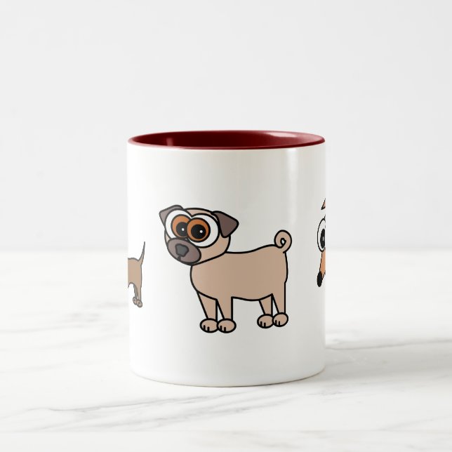 Café Em Dois Tons Caneca feliz dos filhotes de cachorro (Centro)