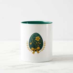 Café Em Dois Tons Caneca - Feliz Páscoa (Ovo de Páscoa Verde)