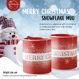 Café Em Dois Tons Caneca Floco de Neve Feliz Natal