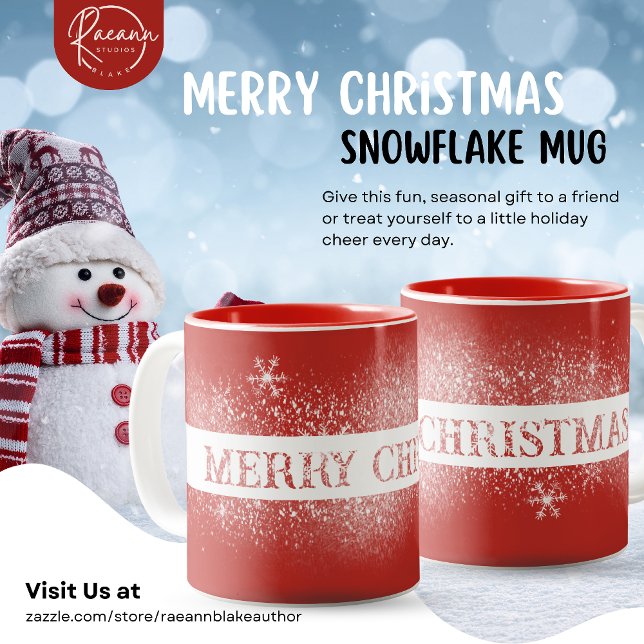 Café Em Dois Tons Caneca Floco de Neve Feliz Natal (Criador carregado)