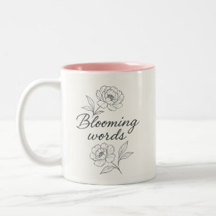 Café Em Dois Tons Caneca Floral de Duas Cores Blooming Words