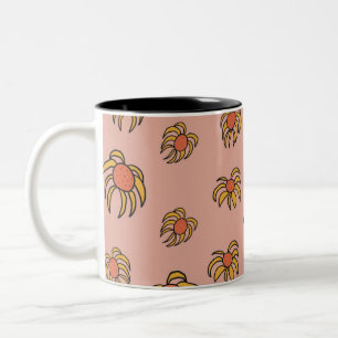 Café Em Dois Tons Caneca floral de primavera e verão Flying Daisies