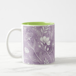 Café Em Dois Tons Caneca Floral Sonhadora de Duas Cores