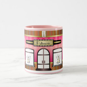 Café Em Dois Tons Caneca francesa do Patisserie de Paris